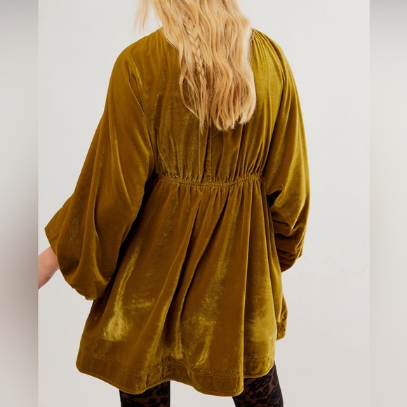Free People Portia Velvet Mini in Olive Bitters Size Small NWT - Picture 6 of 9